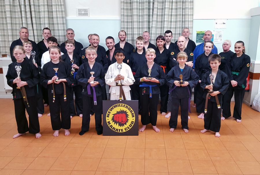 Newmillerdam Karate Club members today with trophies